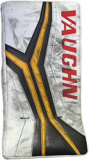Vaughn Velocity V10 - Bloqueur de gardien de but Pro Stock d'occasion (blanc/bleu marine/jaune)