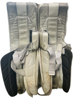 CCM Extreme Flex 6 - Used Pro Stock Goalie Pads (White/Navy/Yellow)