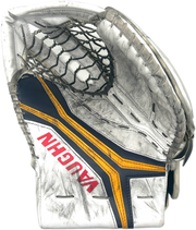 Vaughn Velocity V10 - Gant de gardien de but Pro Stock d'occasion (blanc/bleu marine/jaune)