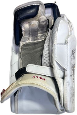 Vaughn Velocity V10 - Used Pro Stock Goalie Blocker (White/Navy/Yellow) #2