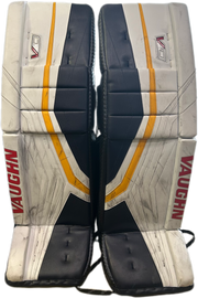 Vaughn Velocity V10 - Jambières de gardien de but Pro Stock d'occasion (blanc/bleu marine/jaune)
