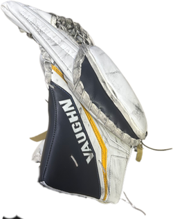 Vaughn Velocity V10 - Ensemble complet de gardien de but Pro Stock d'occasion (blanc/bleu marine/jaune)