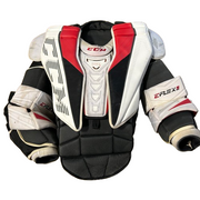 CCM Extreme Flex 5 - Plastron de gardien de but Pro Stock d'occasion (blanc/rouge)