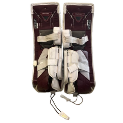 Bauer Vapor Hyperlite 2 - Used Pro Stock Goalie Pads (White/Maroon)