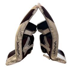 Bauer Vapor Hyperlite 2 - Used Pro Stock Goalie Pads (White/Maroon)