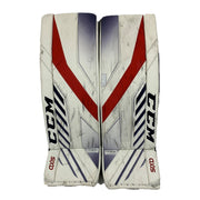 CCM AXIS - Jambières de gardien de but Pro Stock d'occasion (blanc/bleu/rouge)