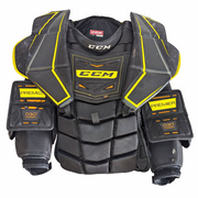 CCM Premier Pro - Plastron de gardien de but Pro Stock d'occasion (noir/jaune)