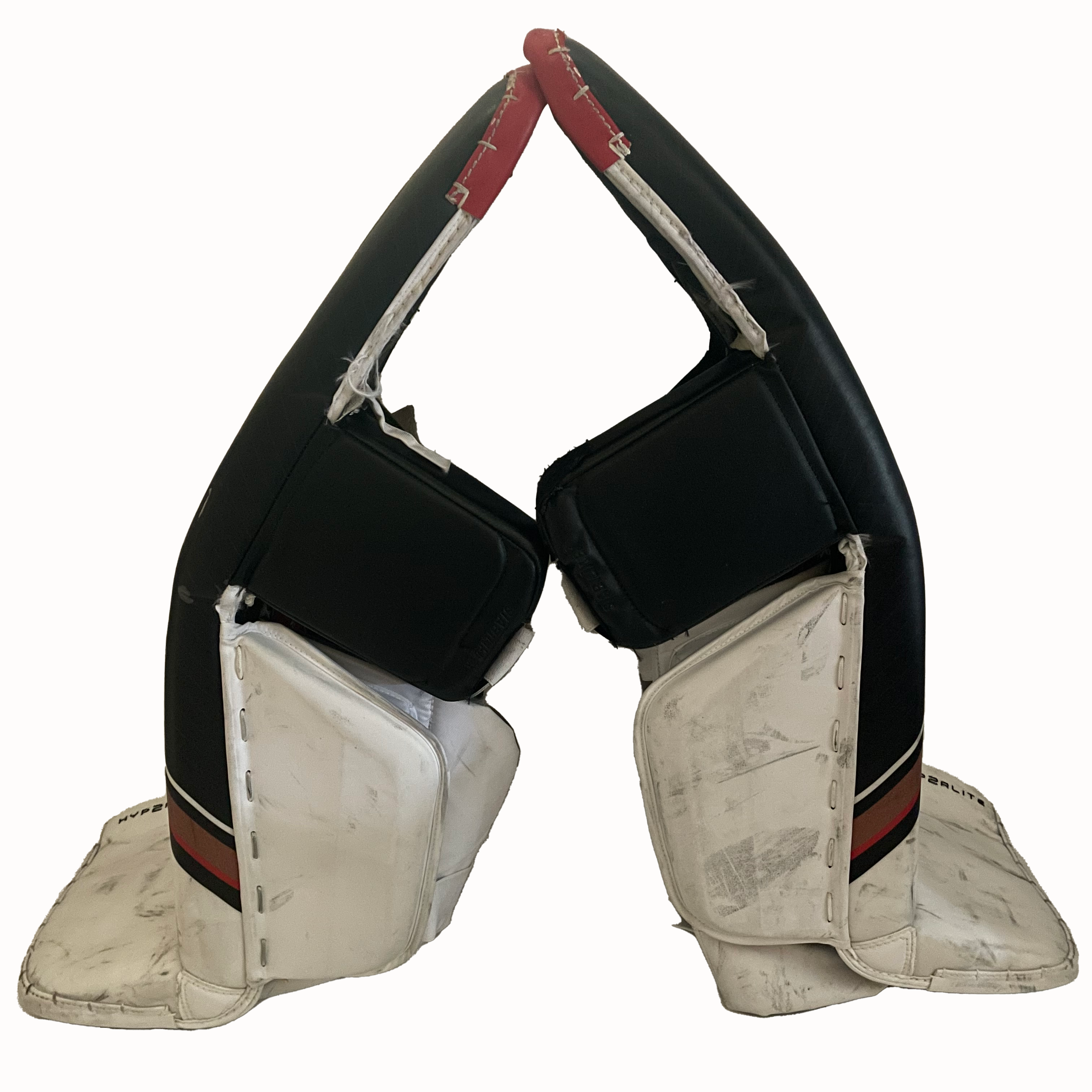 Bauer Vapor Hyperlite 2 - Ensemble de gardien de but complet Pro Stock Senior d'occasion (blanc/noir/beige)