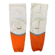 AHL - Chaussettes de hockey CCM d'occasion (blanches/oranges/grises)