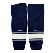 OHL - Chaussettes de hockey CCM d'occasion (bleu marine/blanc/argent)