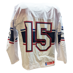Tackla - Maillot de match féminin d'occasion de l'équipe américaine IIHF (blanc)