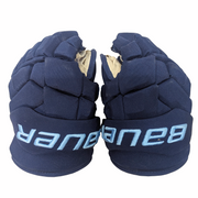 Bauer Supreme Mach - Gants de hockey intermédiaires Pro Stock d'occasion (bleu marine/bleu)