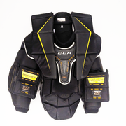 CCM Axis - Plastron de gardien de but Pro Stock d'occasion avec bras Premier (noir/jaune)