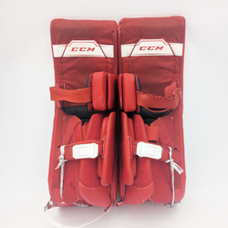 CCM AXIS - Jambières de gardien de but Pro Stock d'occasion (rouge/blanc)
