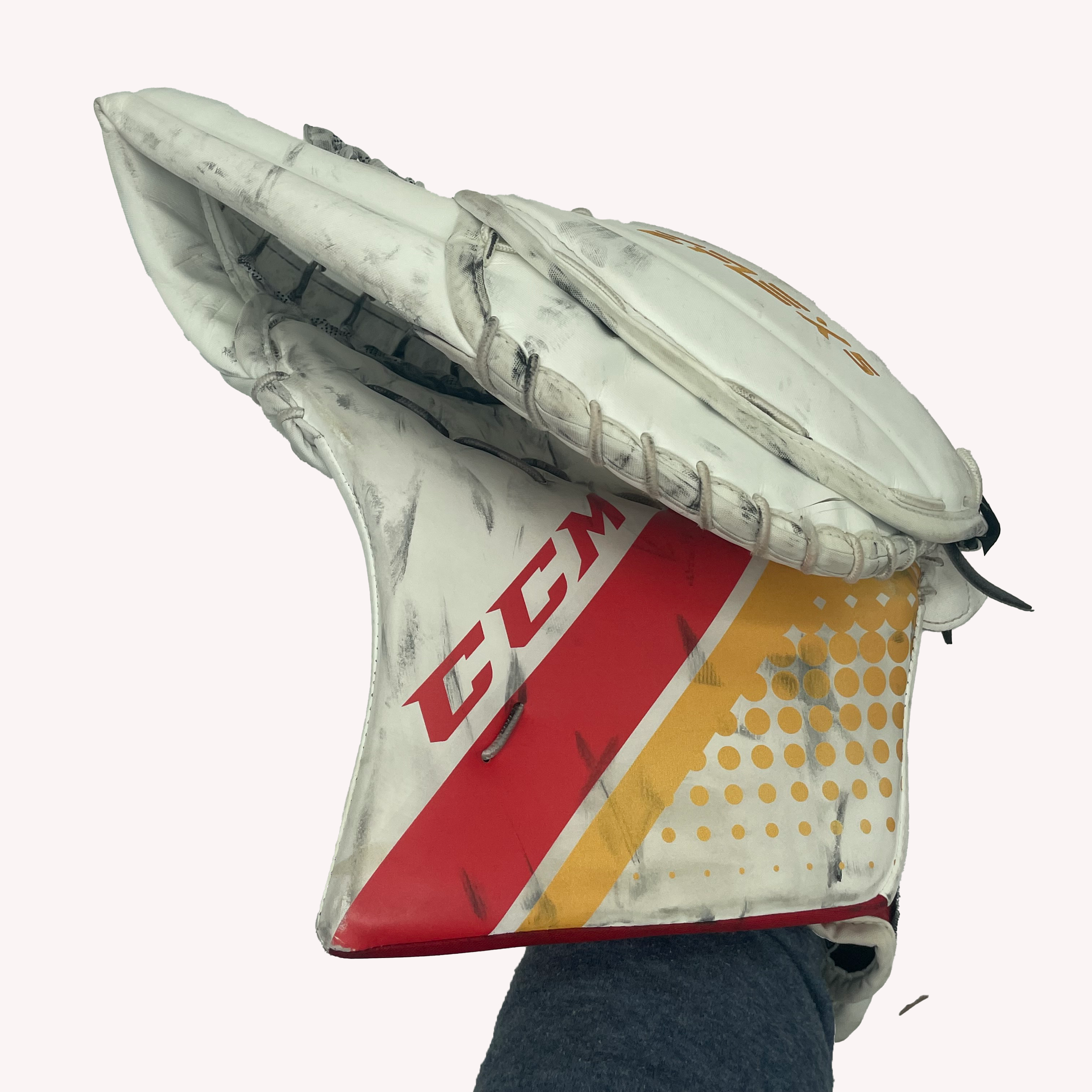 CCM Extreme Flex 5 - Used AHL Pro Stock Goalie Full Set (Red/White/Yellow)