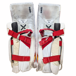 Bauer Vapor HyperLite - Ensemble complet de gardien de but Pro Stock d'occasion AHL (blanc/rouge/jaune)