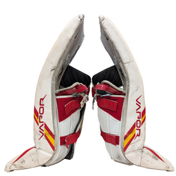 Bauer Vapor HyperLite - Ensemble complet de gardien de but Pro Stock d'occasion AHL (blanc/rouge/jaune)