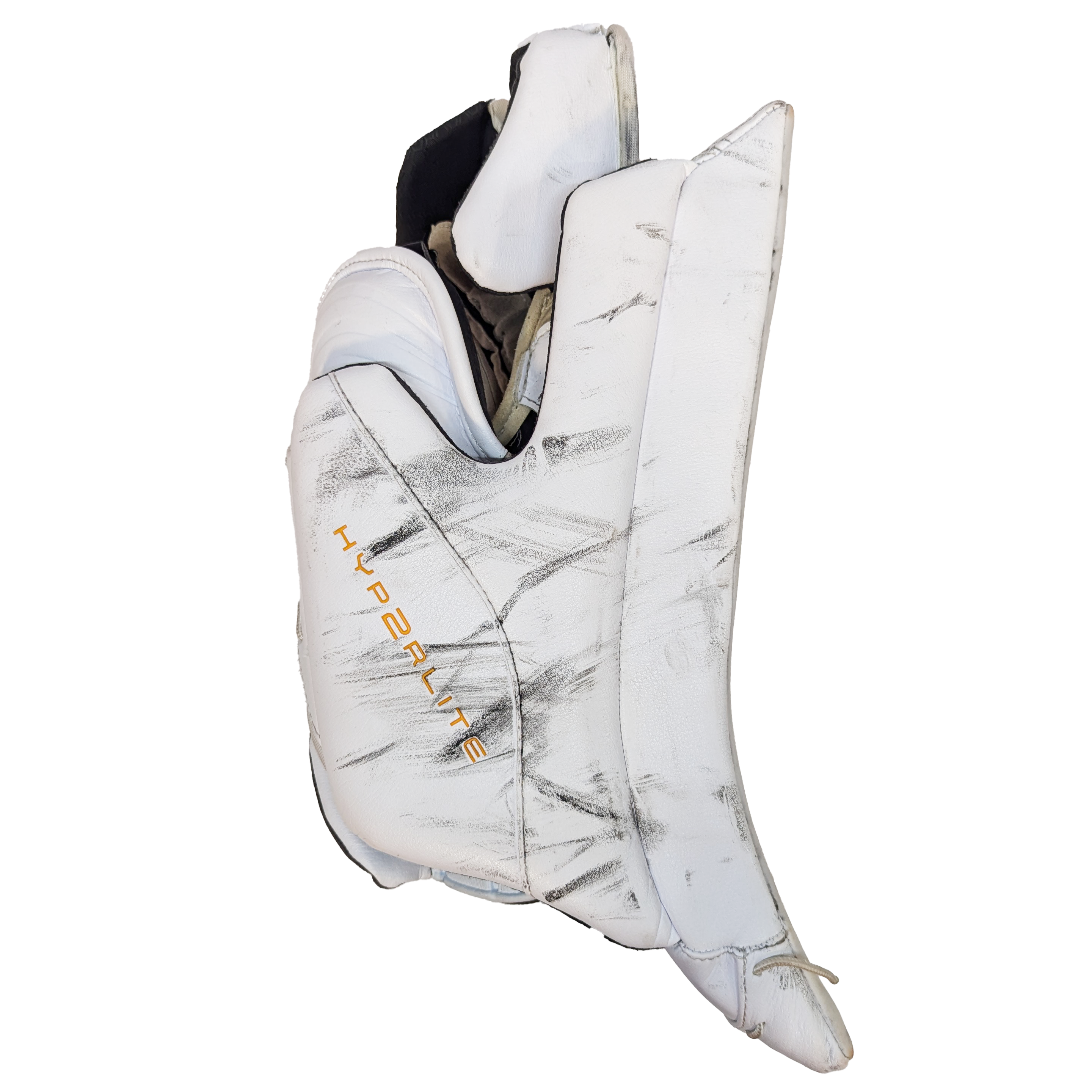 Bauer Vapor HyperLite - Ensemble complet de gardien de but Pro Stock d'occasion AHL (blanc/rouge/jaune)
