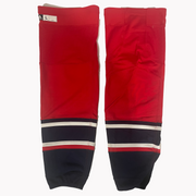 LNH - Chaussettes de hockey Adidas Pro Stock d'occasion - Capitals de Washington (rouge/bleu marine)
