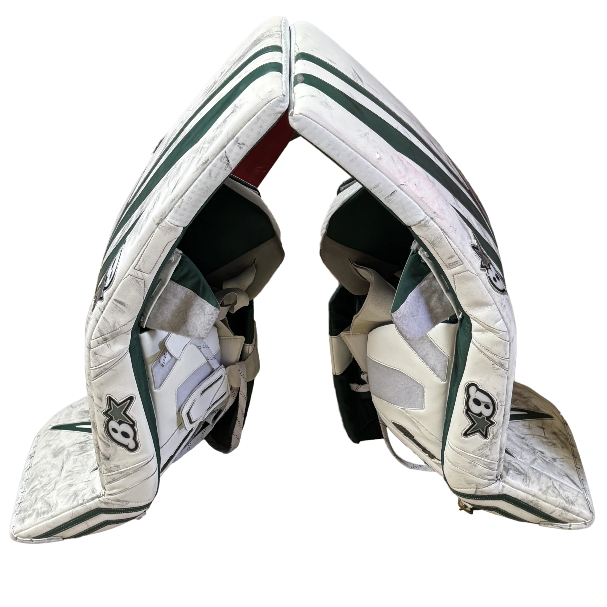 Brian's Optik 3 - Jambières de gardien de but Pro Stock d'occasion (blanches/vertes)
