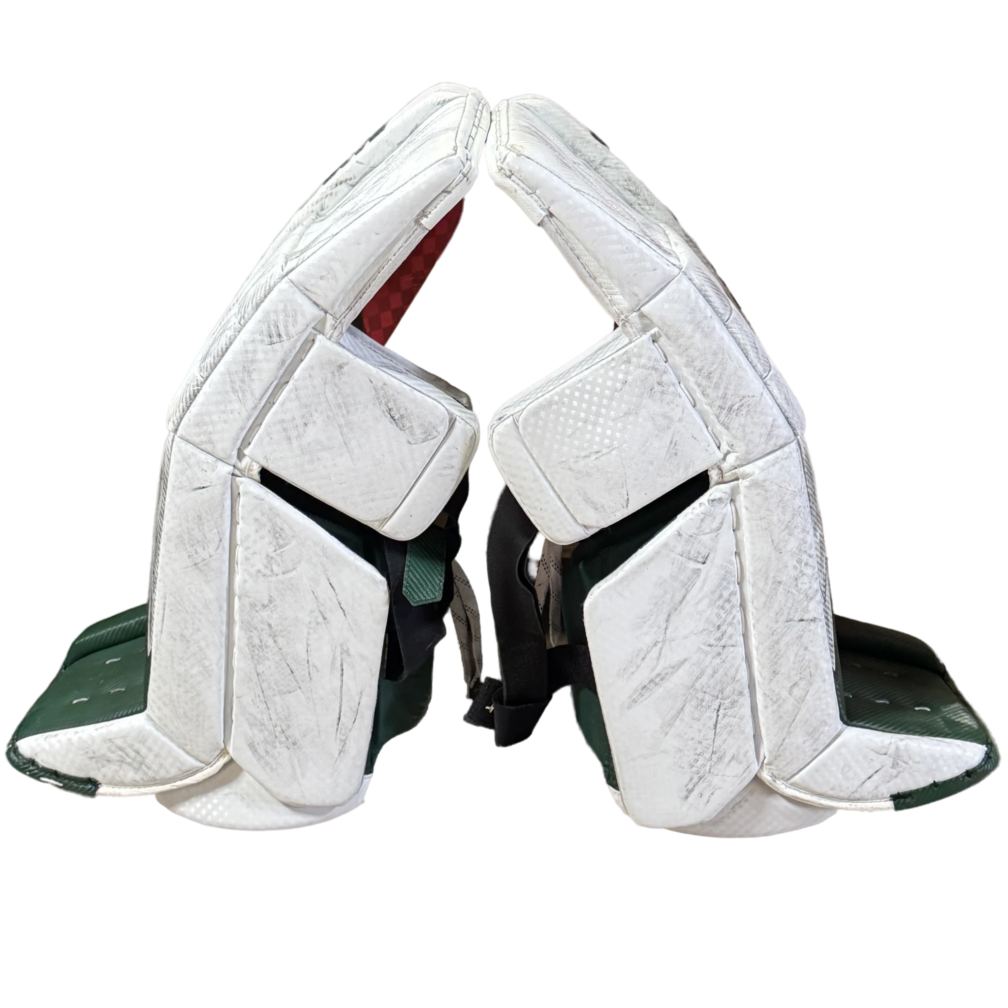 Vaughn Velocity V10 - Used Pro Stock Goalie Pads (White/Green)