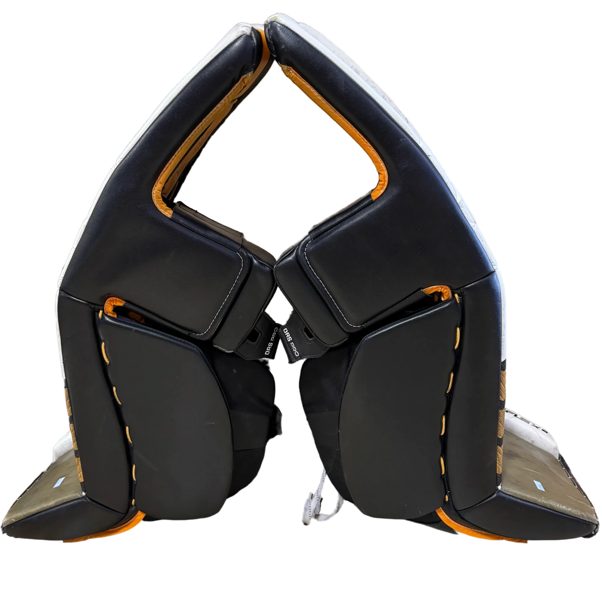 CCM Extreme Flex 6 - Used Pro Stock Goalie Pads (White/Green/Yellow/Black)