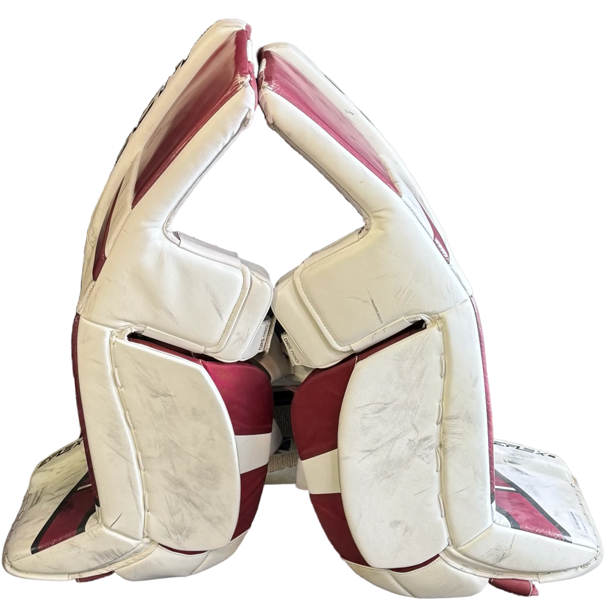 CCM Extreme Flex 6 - Used Pro Stock Goalie Pads (Maroon/White)