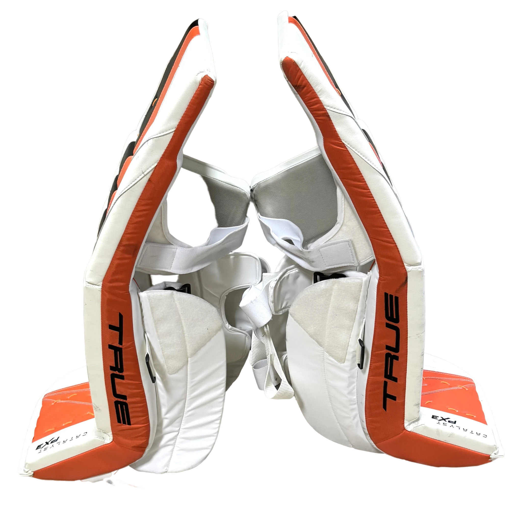 Ivan Fedotov - Used NHL True Catalyst PX3 Goalie Pads (White/Orange/Black)