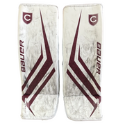 Bauer Vapor Hyperlite 2 - Jambières de gardien NCAA Pro Stock d'occasion (blanc/marron)