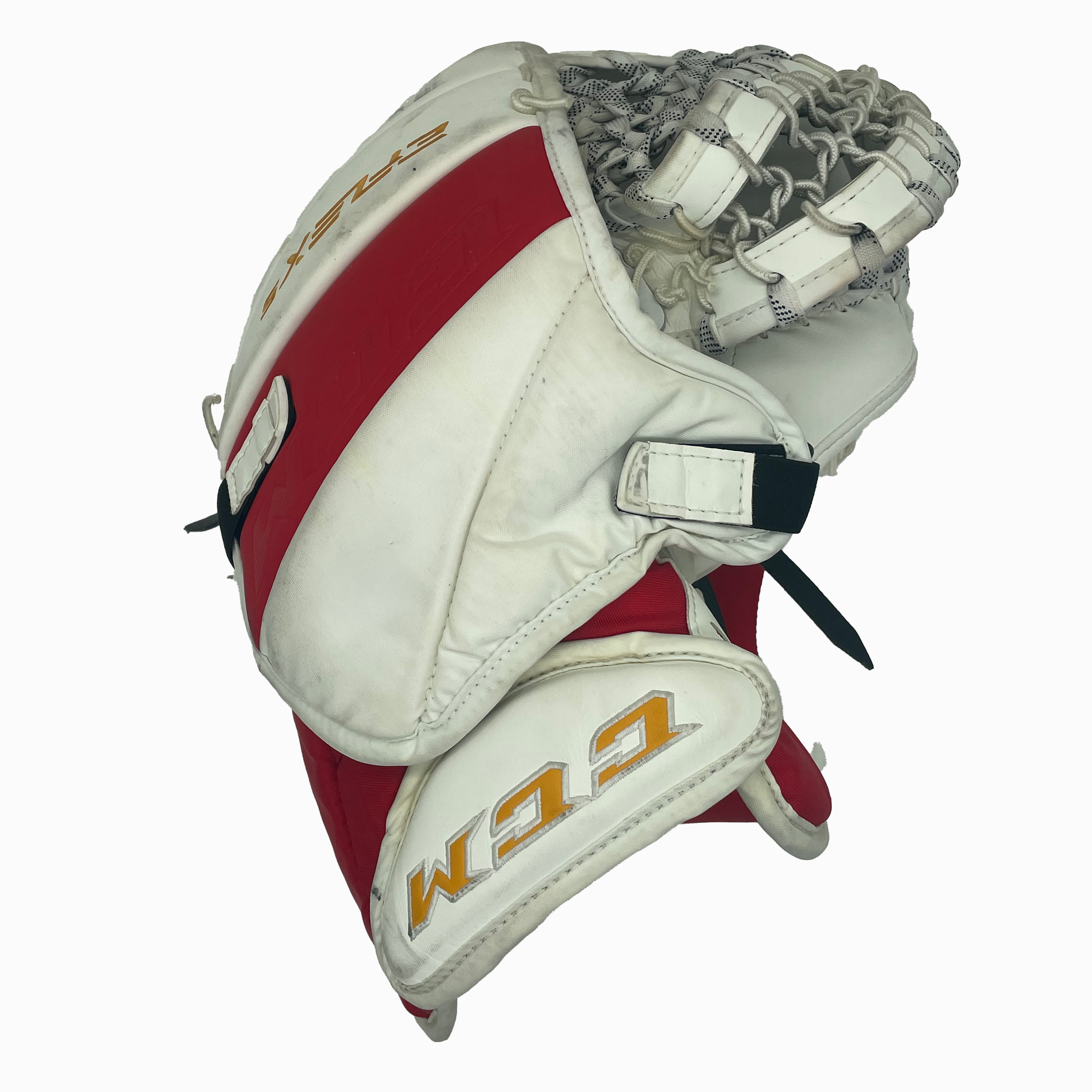 CCM Extreme Flex 5 - Used AHL Pro Stock Goalie Full Set (Red/White/Yellow)