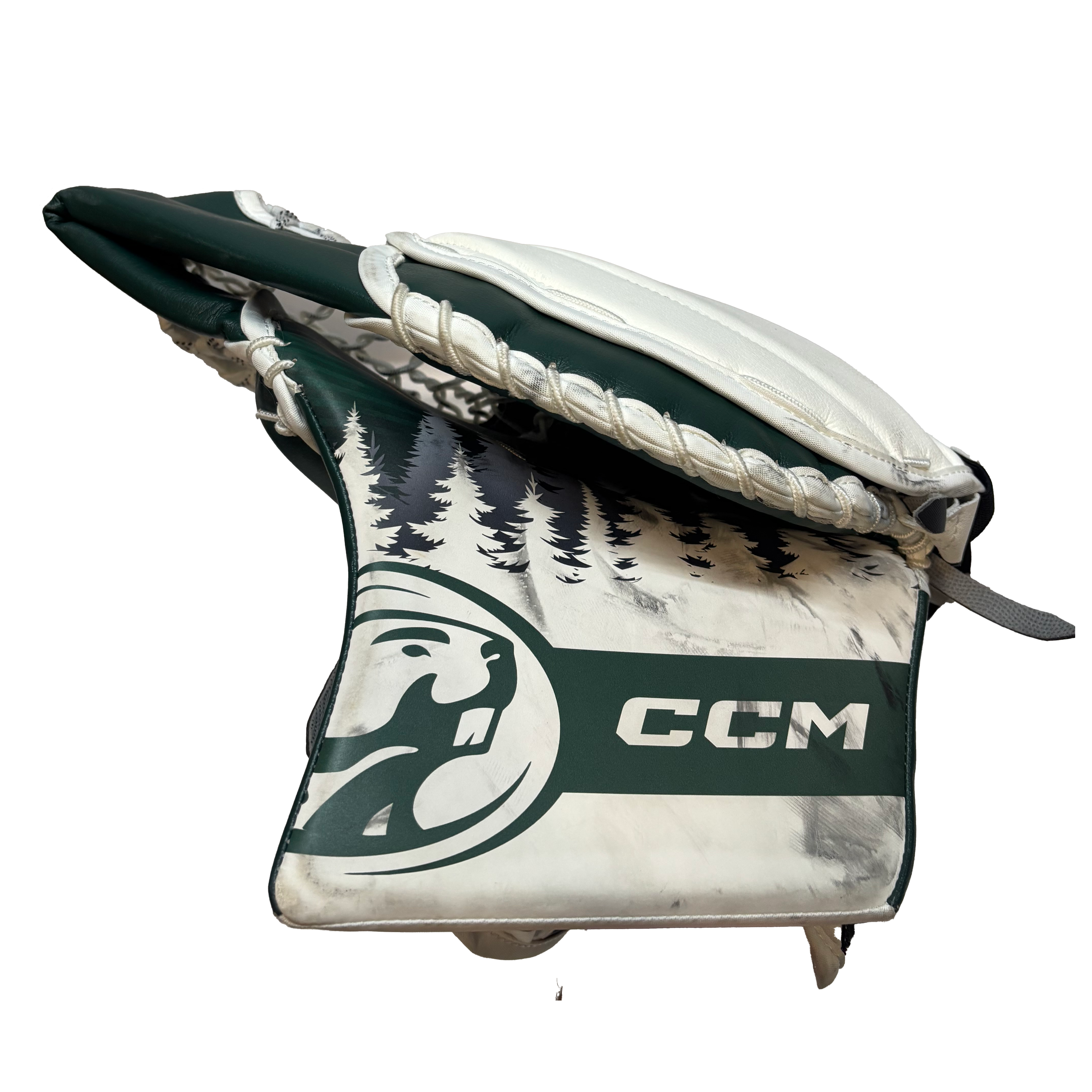 CCM Extreme Flex 6 - Used Pro Stock Goalie Glove (White/Green)