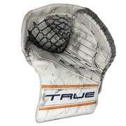 True L87 - Used NCAA Pro Stock Goalie Glove (White/Yellow/Navy)