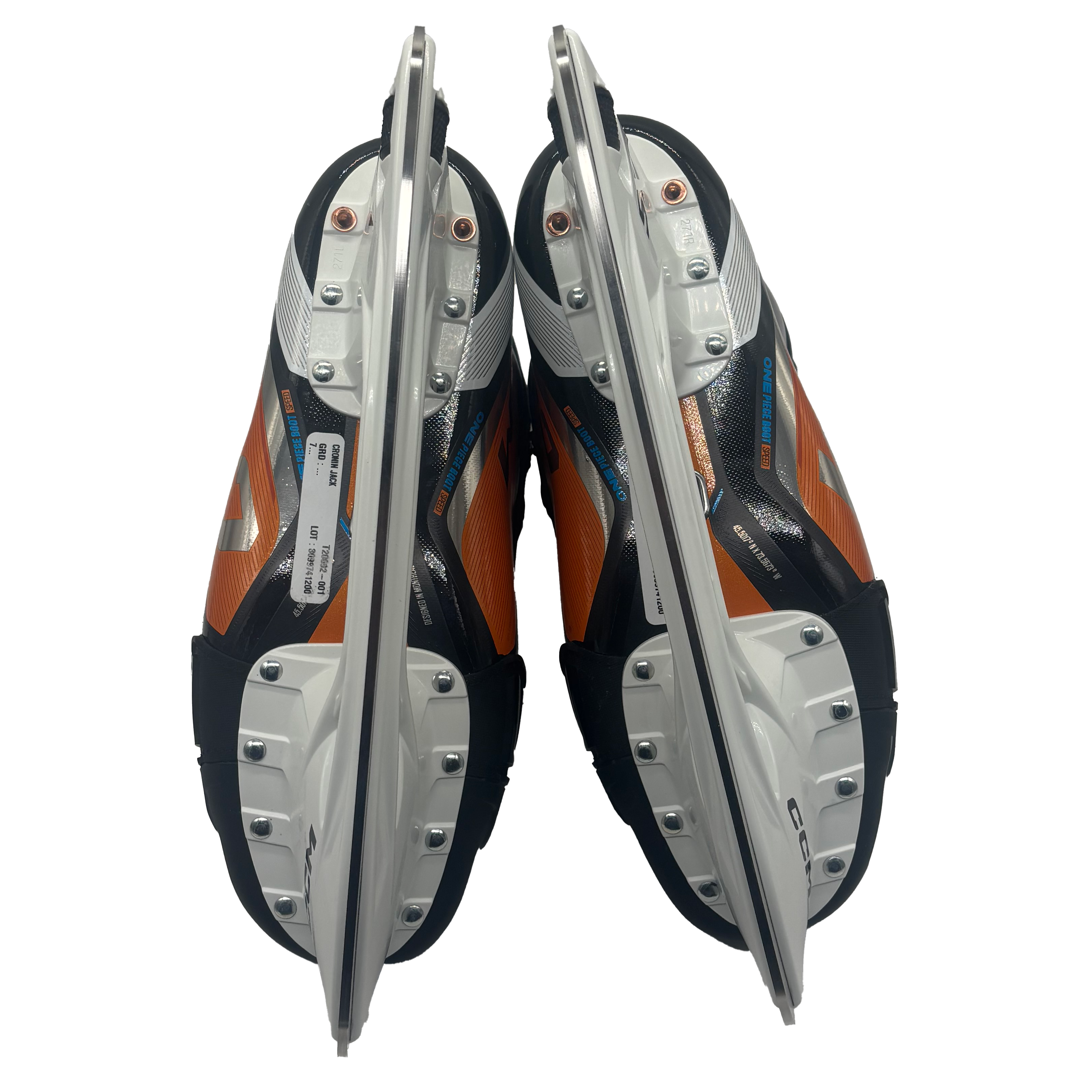 CCM Jetspeed FT6 Pro - Pro Stock Hockey Skates - Size 7R (Orange)