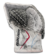 Bauer Vapor Flylite - Used Pro Stock Goalie Glove (White/Red/Baby Blue)
