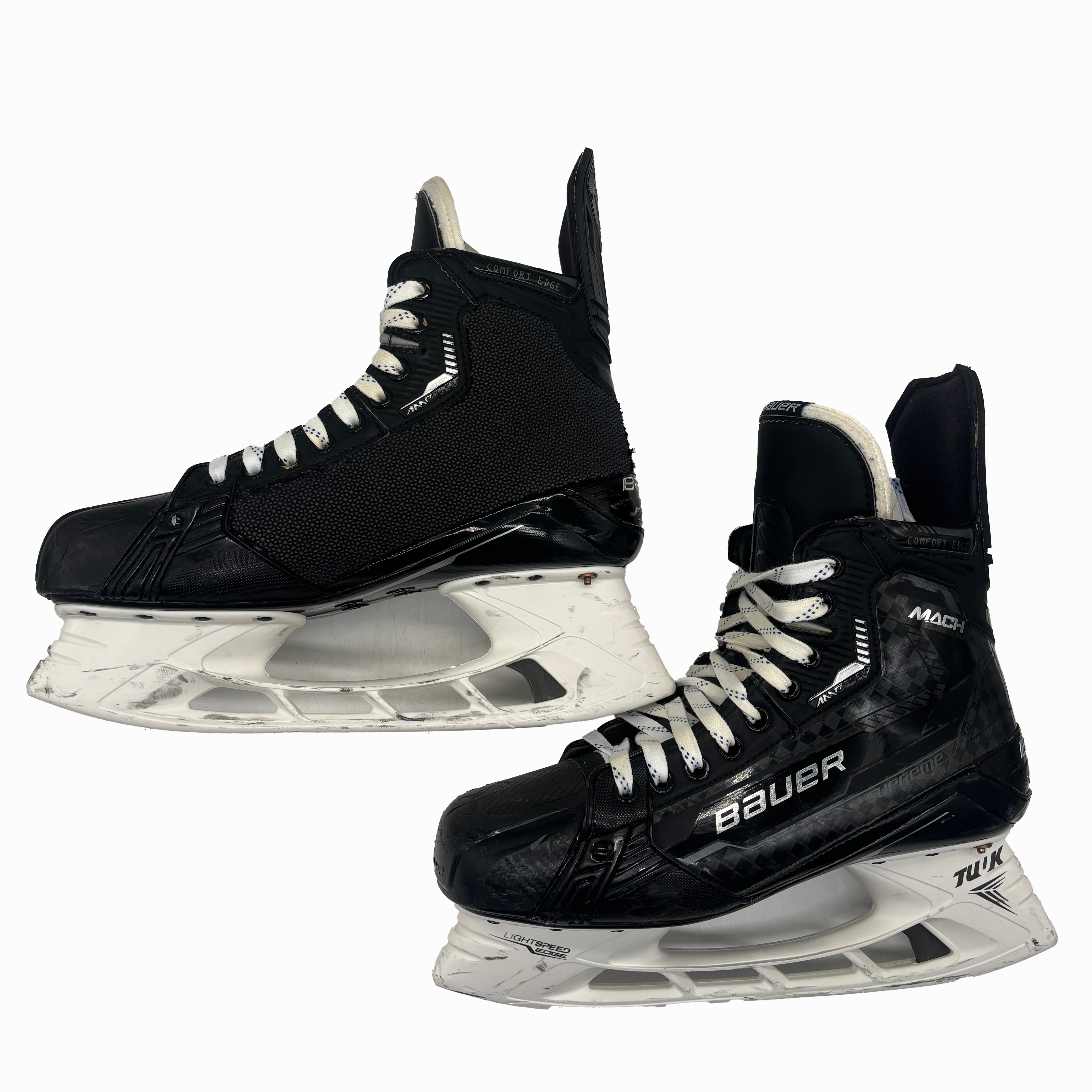 Bauer Supreme Mach - Used Pro Stock Hockey Skates With Shot Blockers - Size 10E