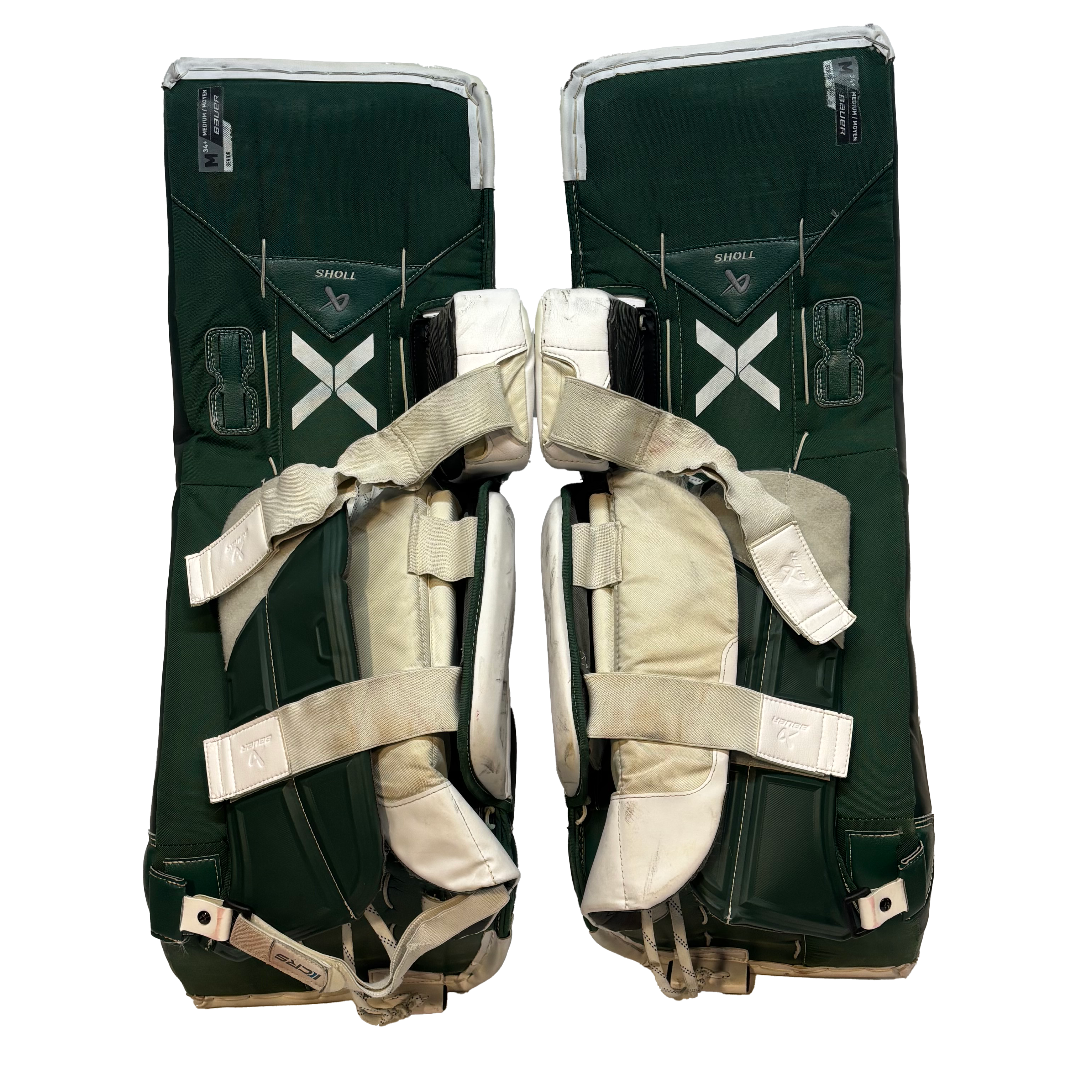 Bauer Vapor Hyperlite 2 - Used NCAA Pro Stock Goalie Full Set (White/Green) *Dressed as Bauer Reactor*