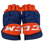 CCM HGQLXP - Used NHL Pro Stock Glove - New York Islanders (Blue/Orange)