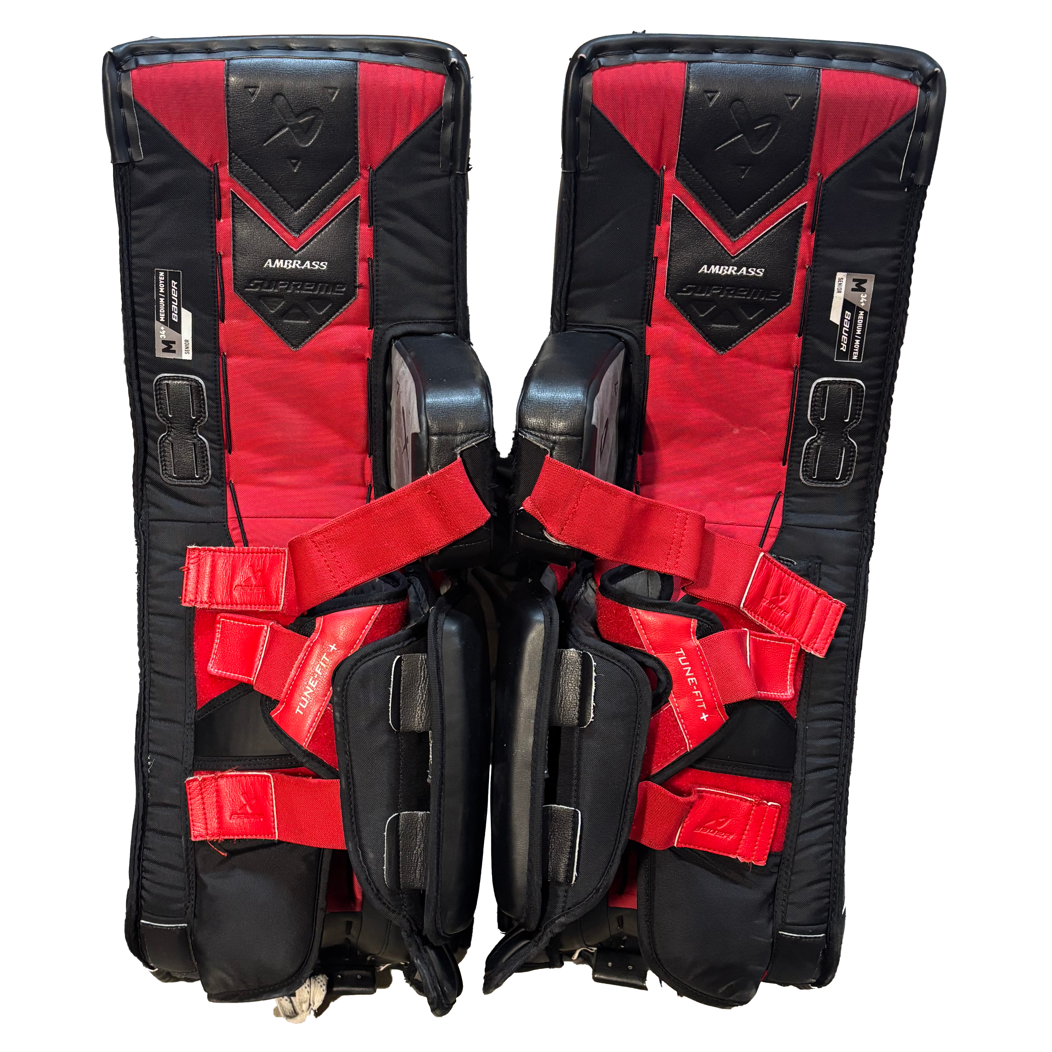 Bauer Vapor Hyperlite 2 - Used Pro Stock Goalie Pads (Black/Red/White)