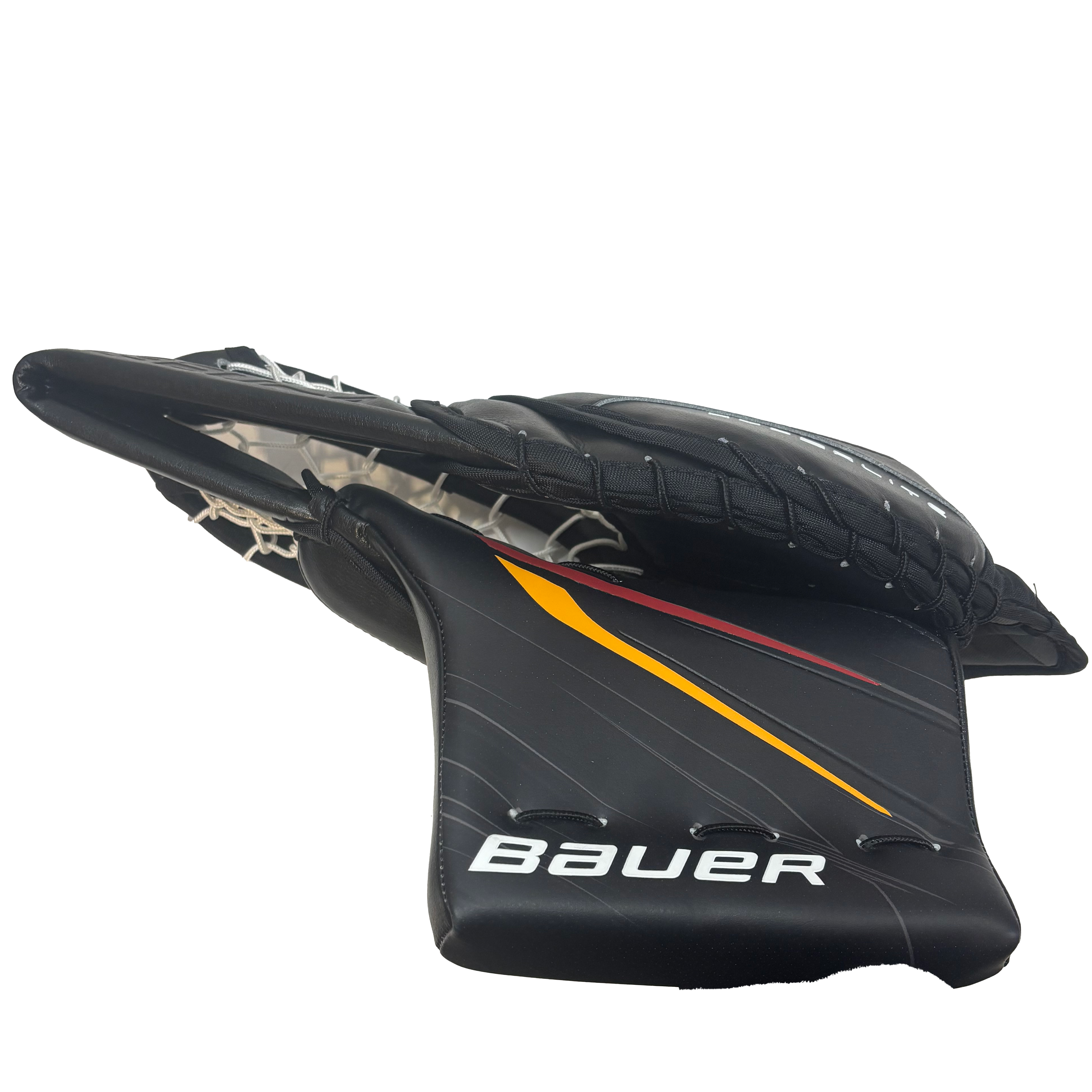 Bauer Vapor Hyperlite 2 - AHL Pro Stock Goalie Glove (Black/Red/Yellow)