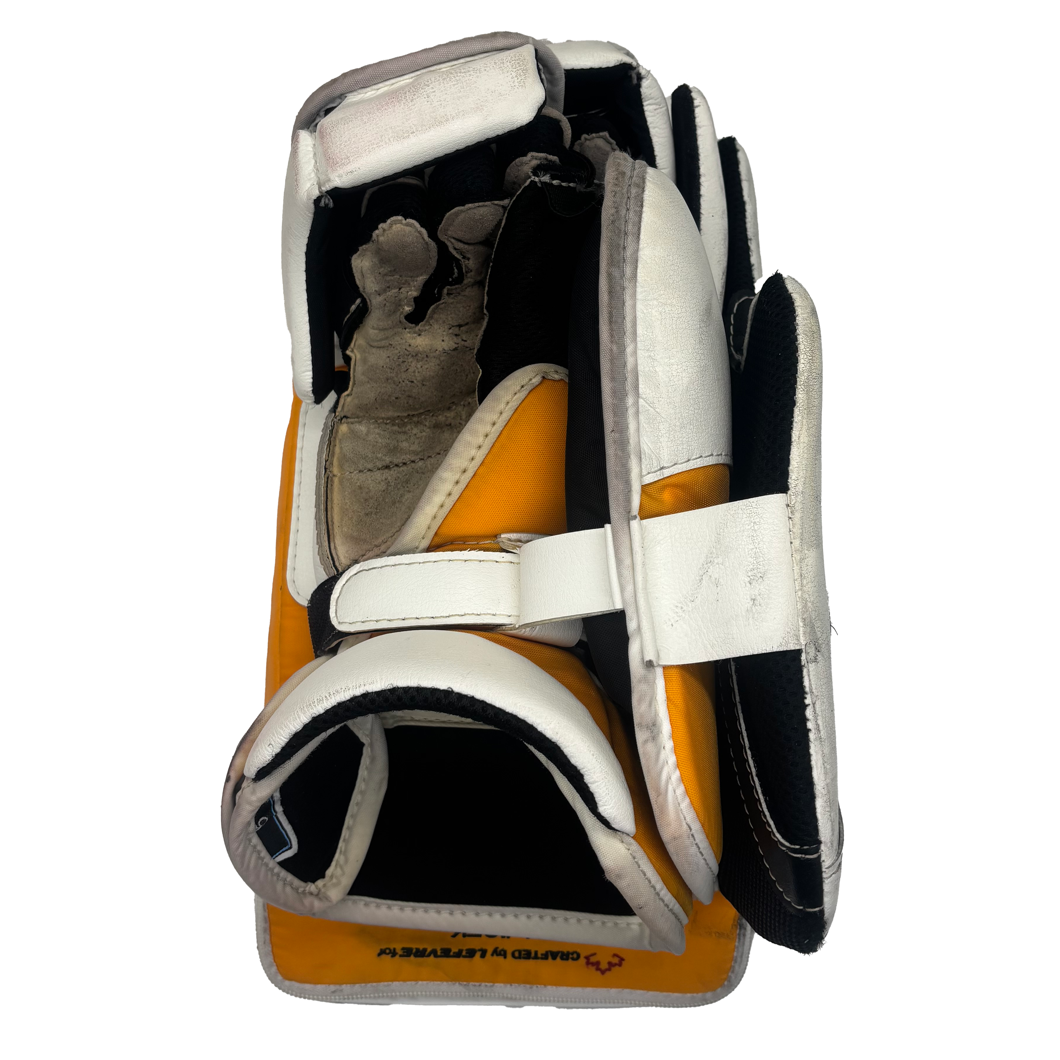 TRUE Catalyst Nitro Pro - Used Pro Stock Goalie Blocker (White/Yellow/Black)