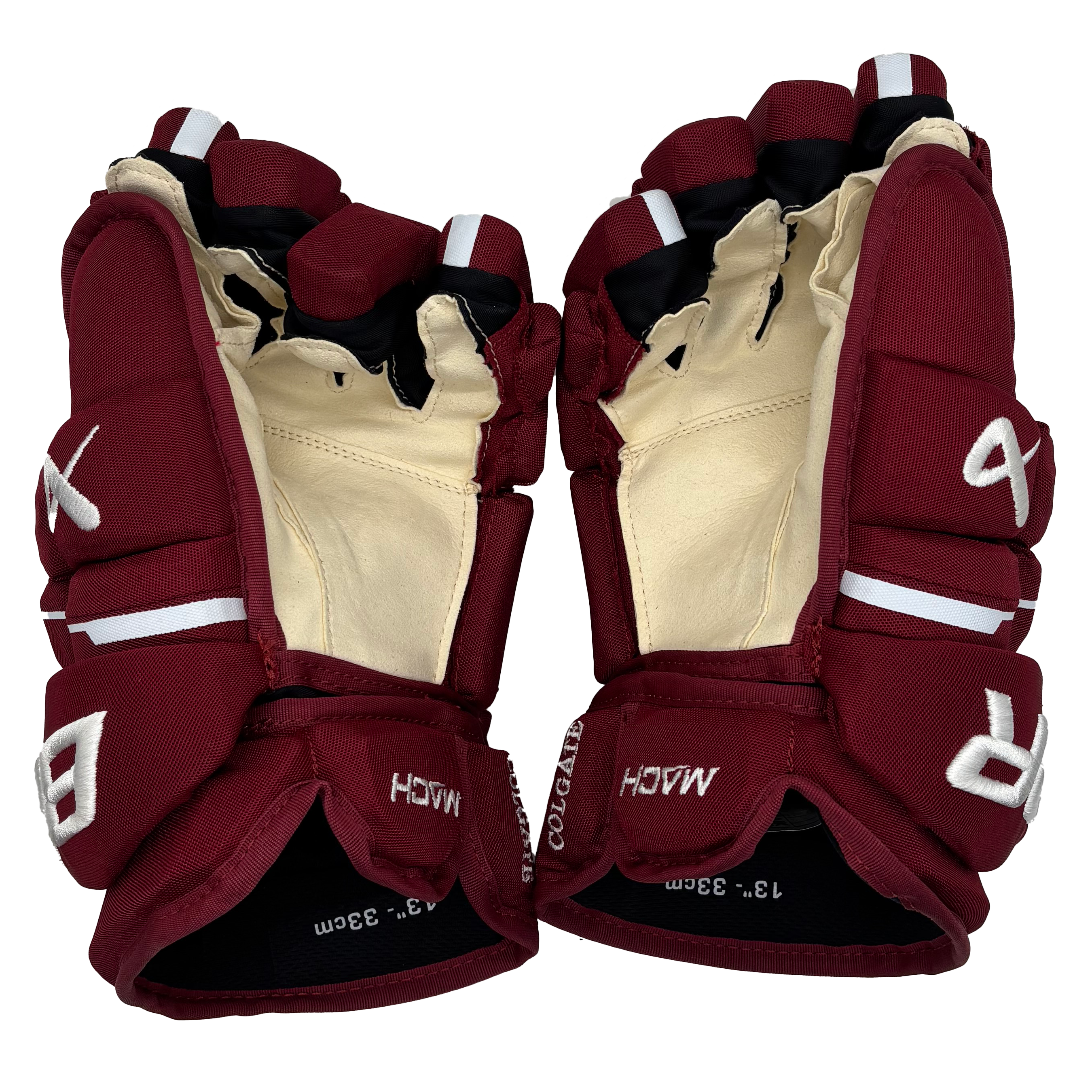 Bauer Supreme Mach - NCAA Pro Stock Gloves (Maroon/White) - Intermediate