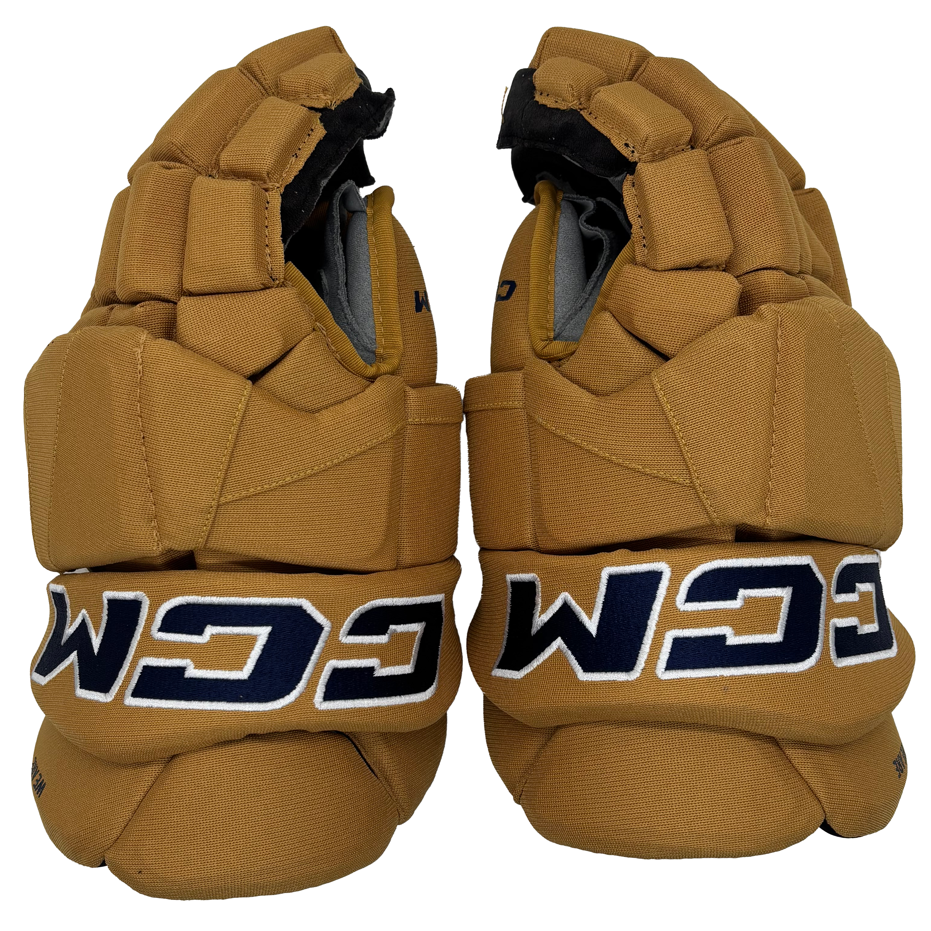 CCM HGTKXFSP - NCAA Pro Stock Hockey Glove (Gold/Navy)