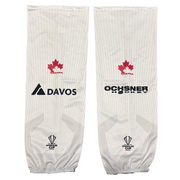 Team Canada Used Spengler Cup Socks (White Stripes)