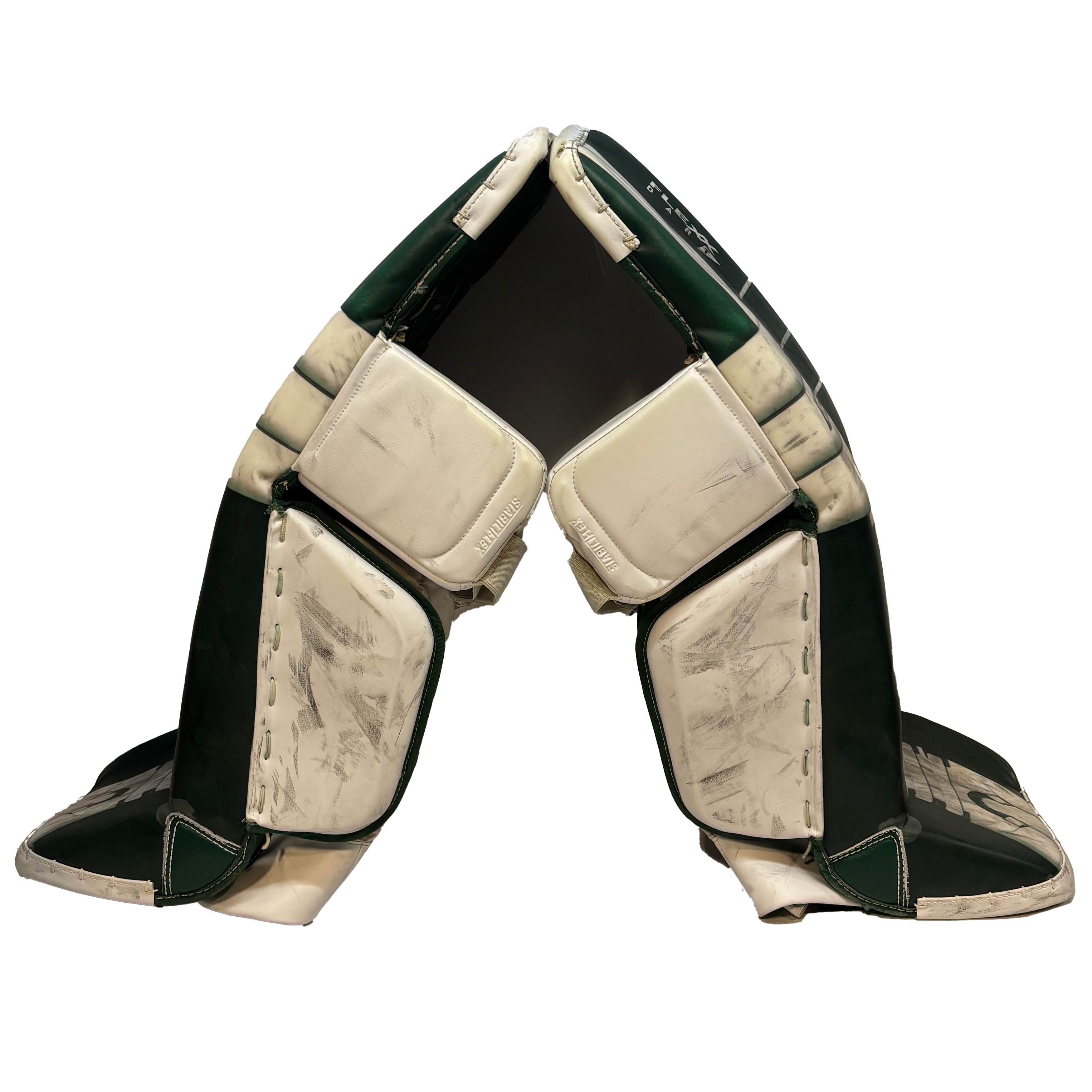 Bauer Vapor Hyperlite 2 - Used NCAA Pro Stock Goalie Full Set (White/Green) *Dressed as Bauer Reactor*
