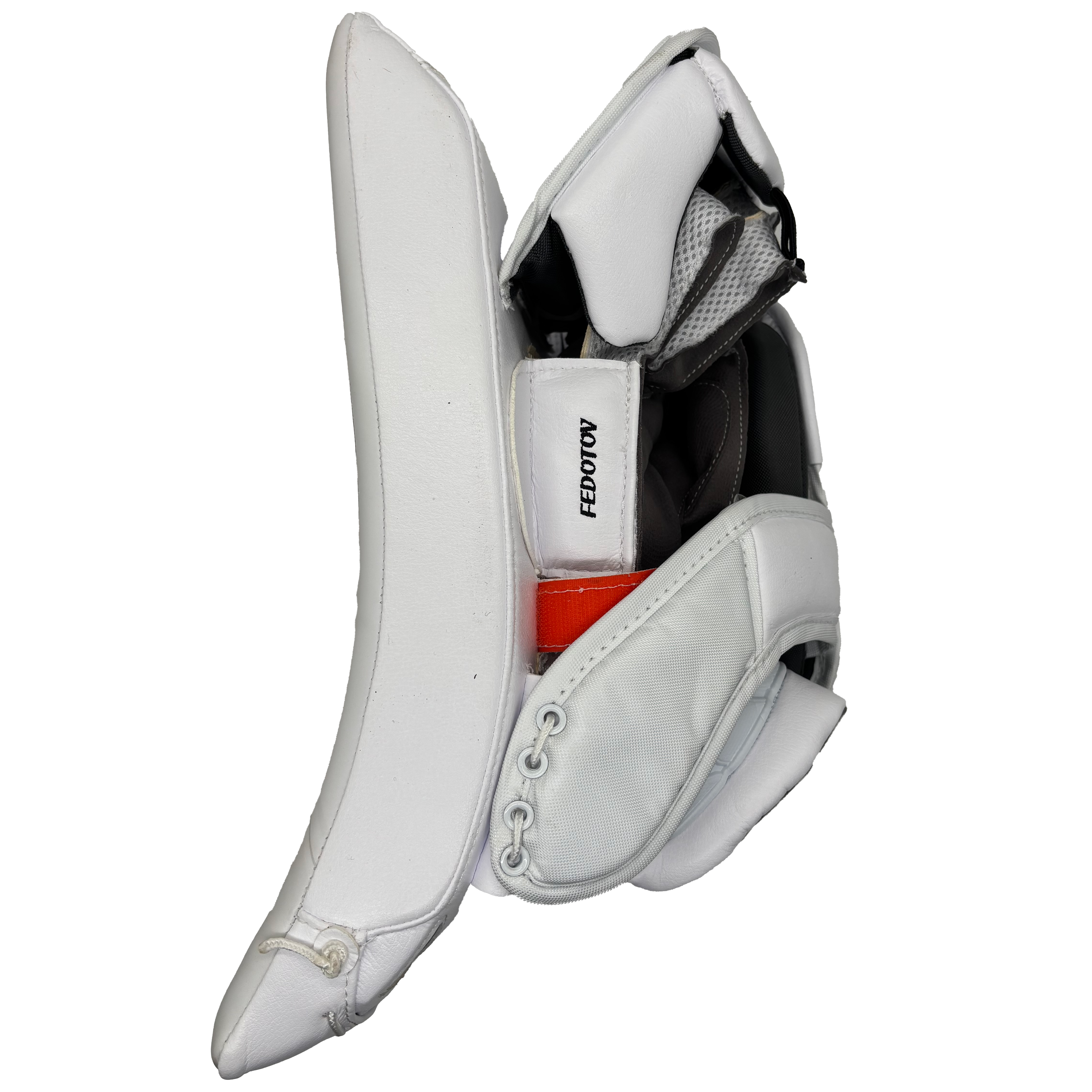 Bauer Vapor 2X Pro - NHL Pro Stock Goalie Blocker - Ivan Fedotov (White/Orange/Black) *Dressed as Shadow