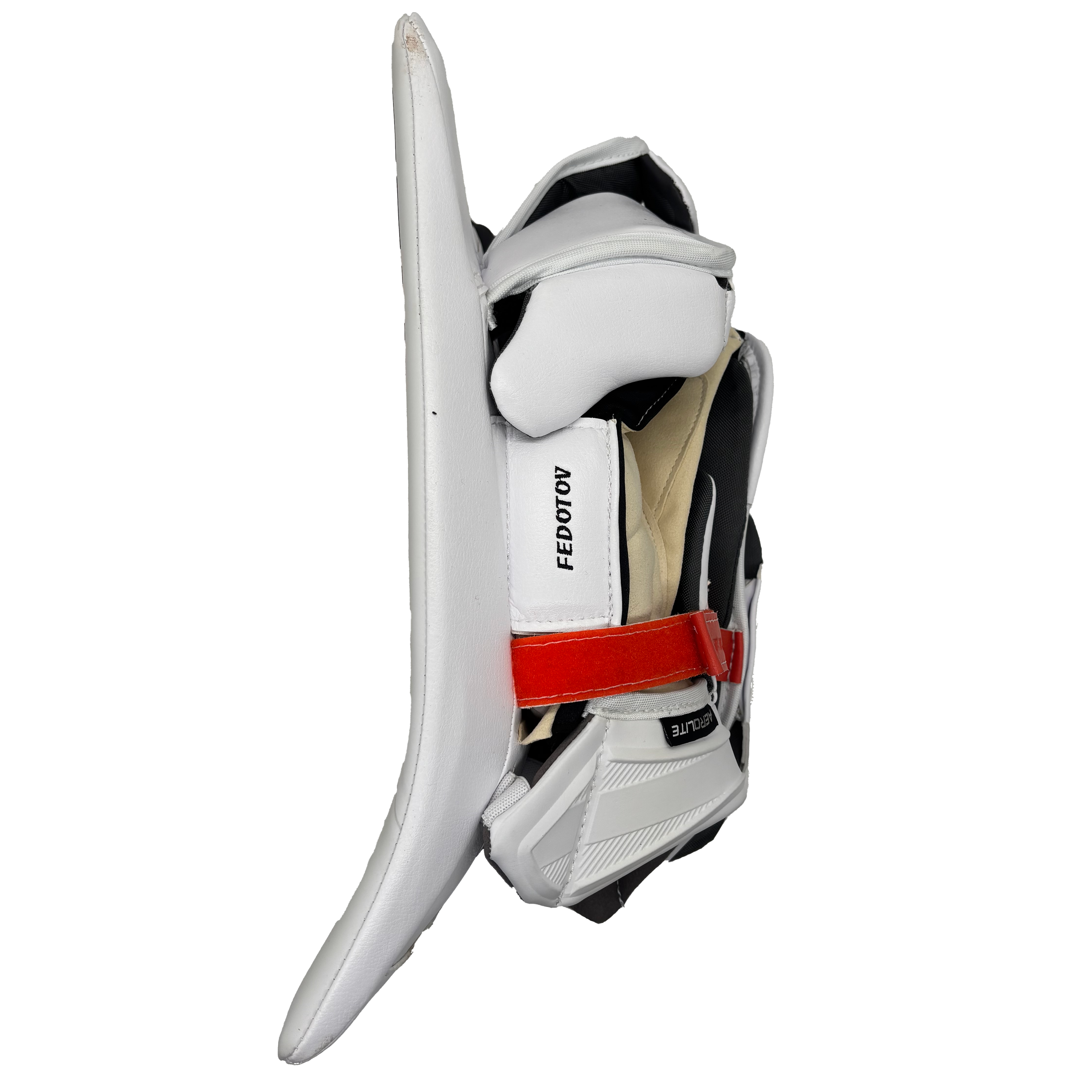 Bauer Vapor Hyperlite 2 - NHL Pro Stock Goalie Blocker - Ivan Fedotov (White/Orange/Black) *Dressed as Shadow