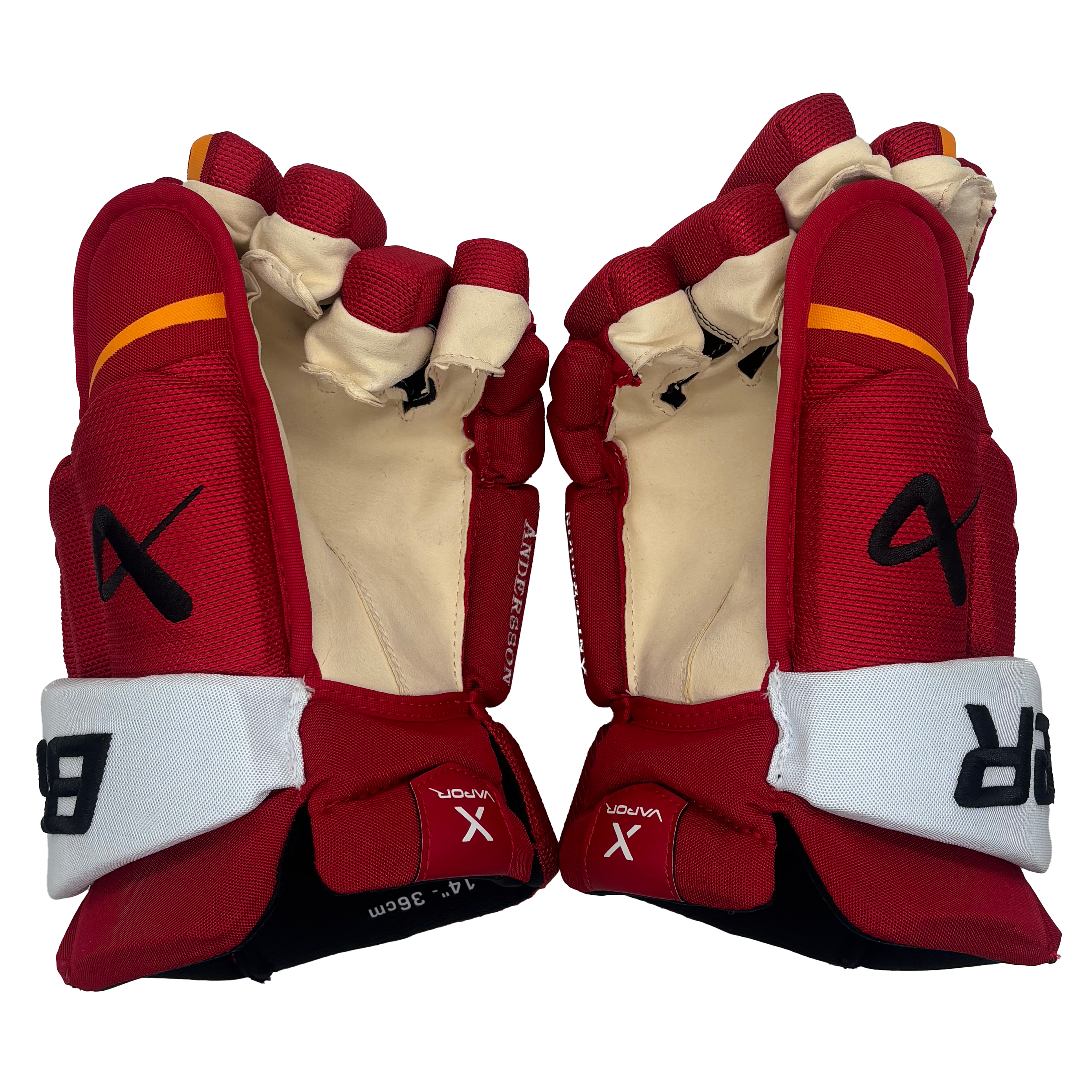 Bauer Hyperlite - NHL Pro Stock Glove - Rasmus Andersson (Red/Yellow/White)