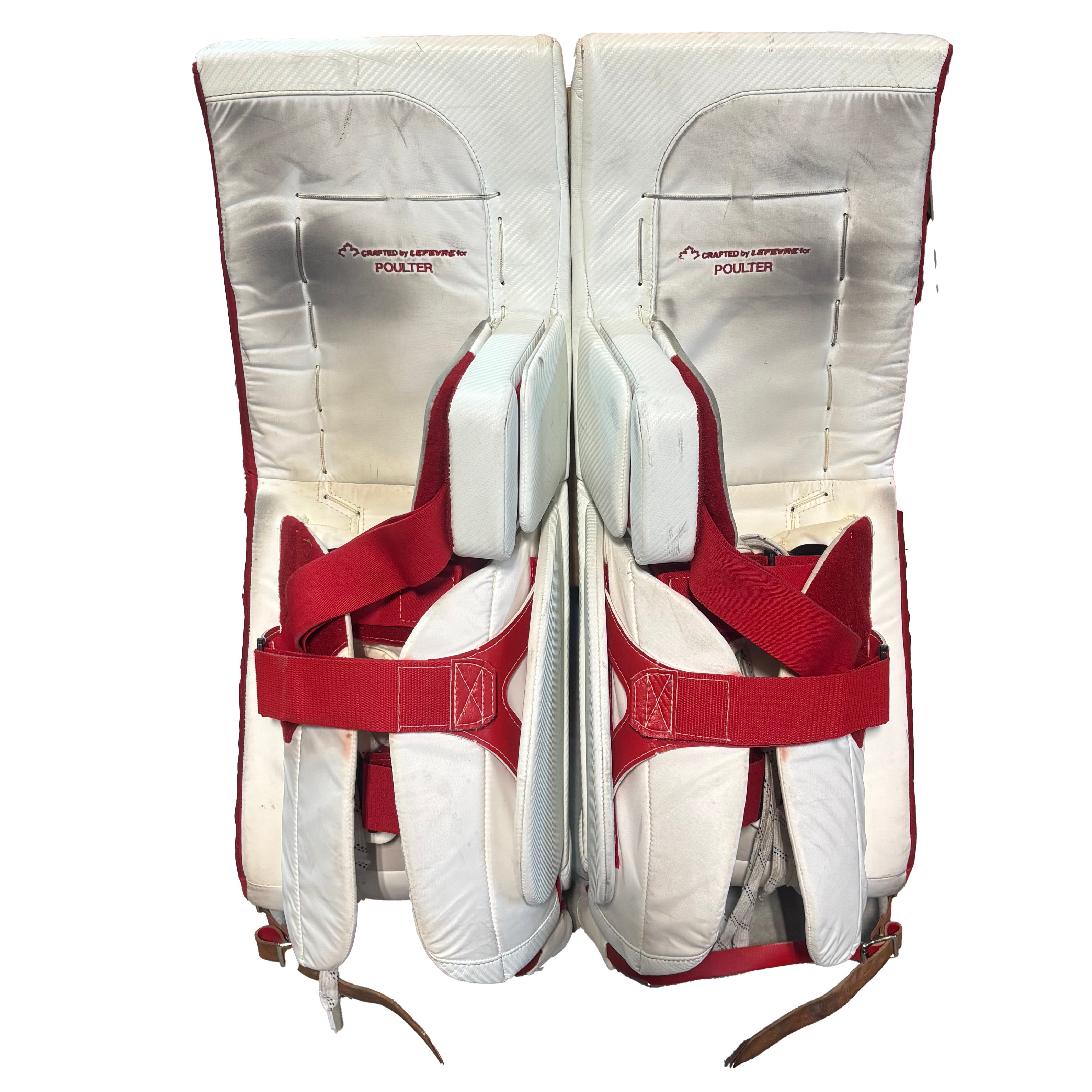True Catalyst PX5 - Used Pro Stock Goalie Pads (White/Red/Black)