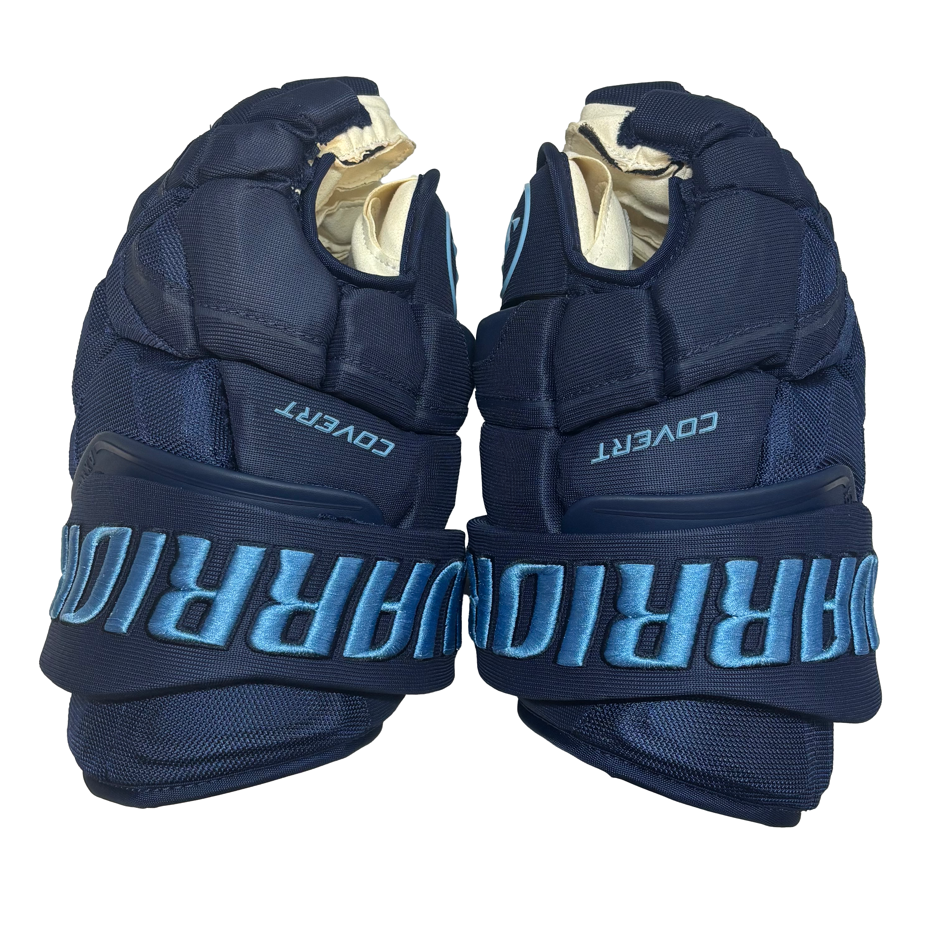 Warrior Covert QRE - PWHL Pro Stock Hockey Glove - Toronto Sceptres (Navy/Powder Blue)