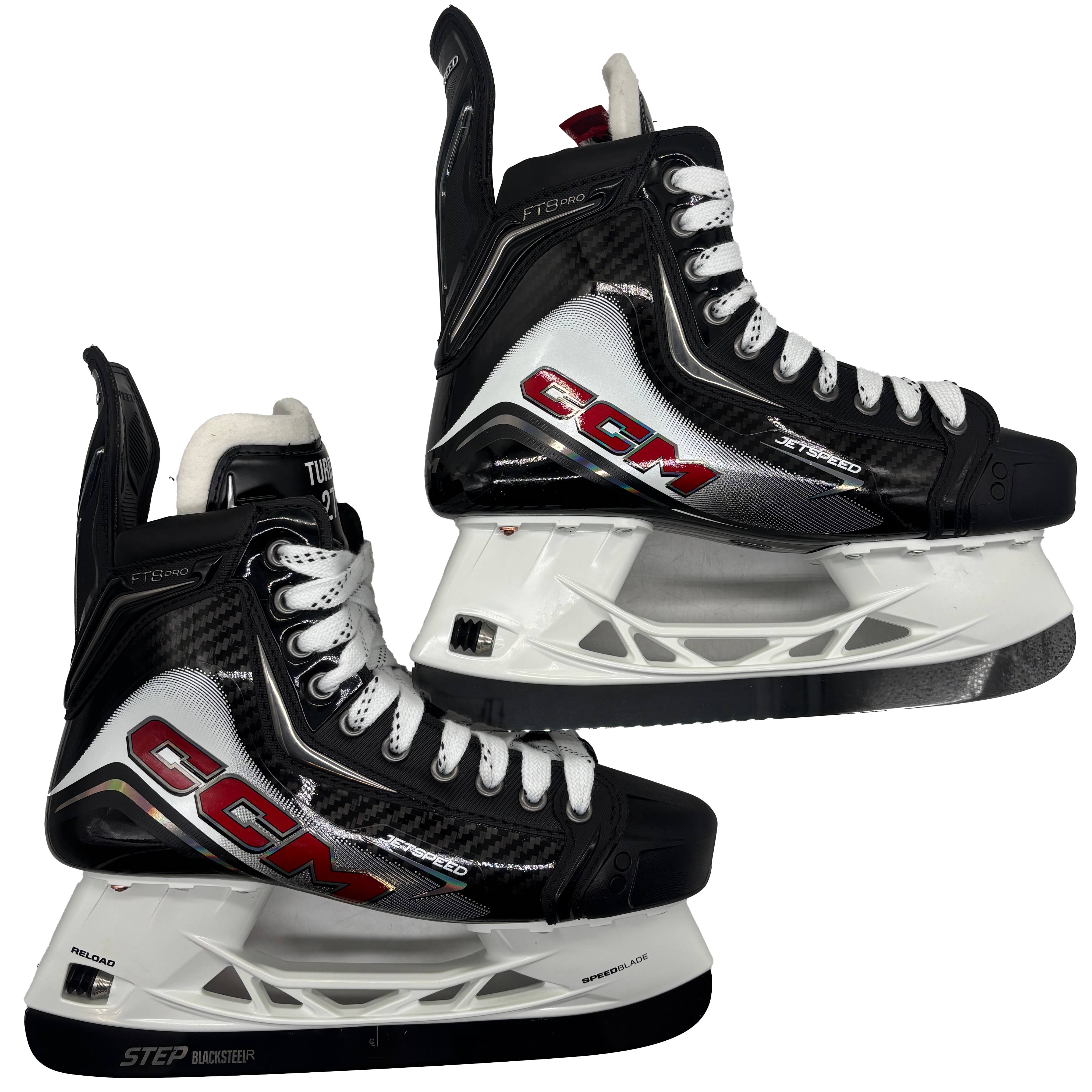 CCM Jetspeed FT8 Pro - Pro Stock Hockey Skates - Size 7E (White/Red)